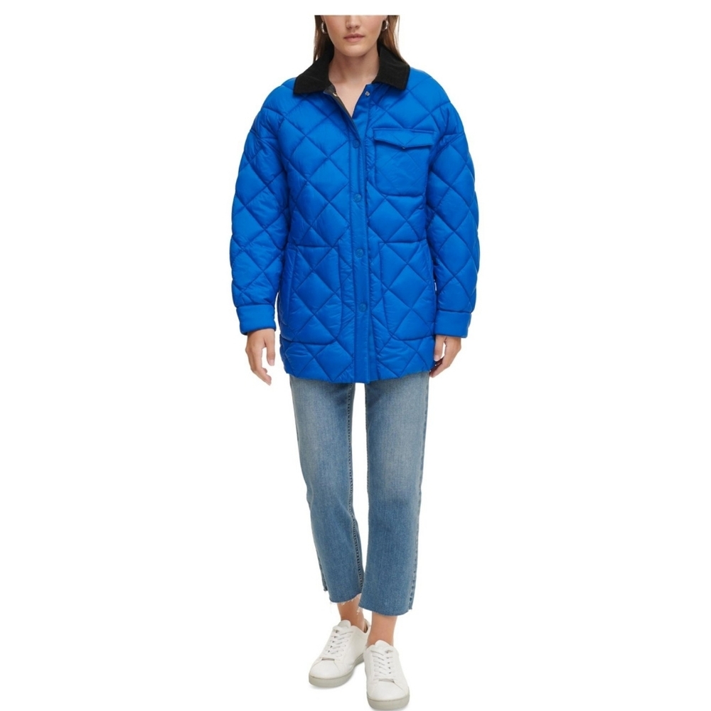 Calvin Klein Reversible Barn Women's Blue Quilted Jacket